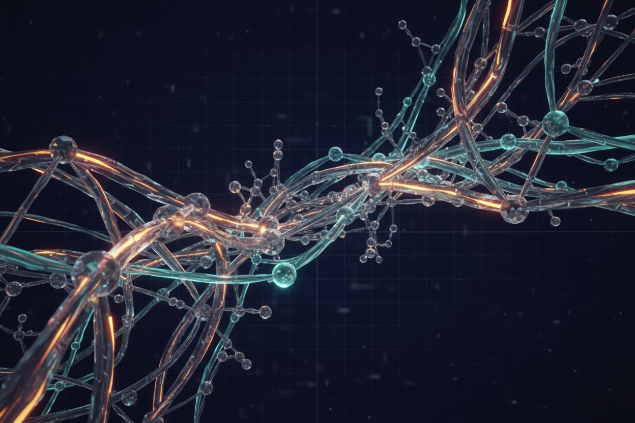Abstract interconnected data network visualisation